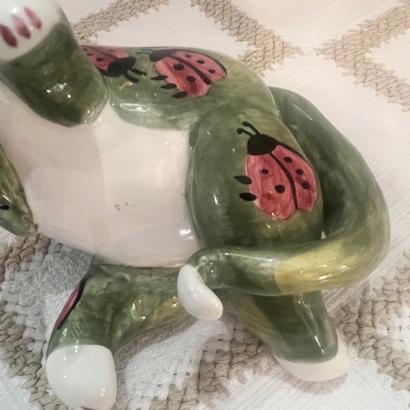 Annaco Creations 2002 Amy Lacombe Whimsiclay Cat with ladybugs - Picture 12 of 12